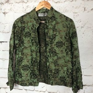 Vintage Chico’s green floral kimono style top